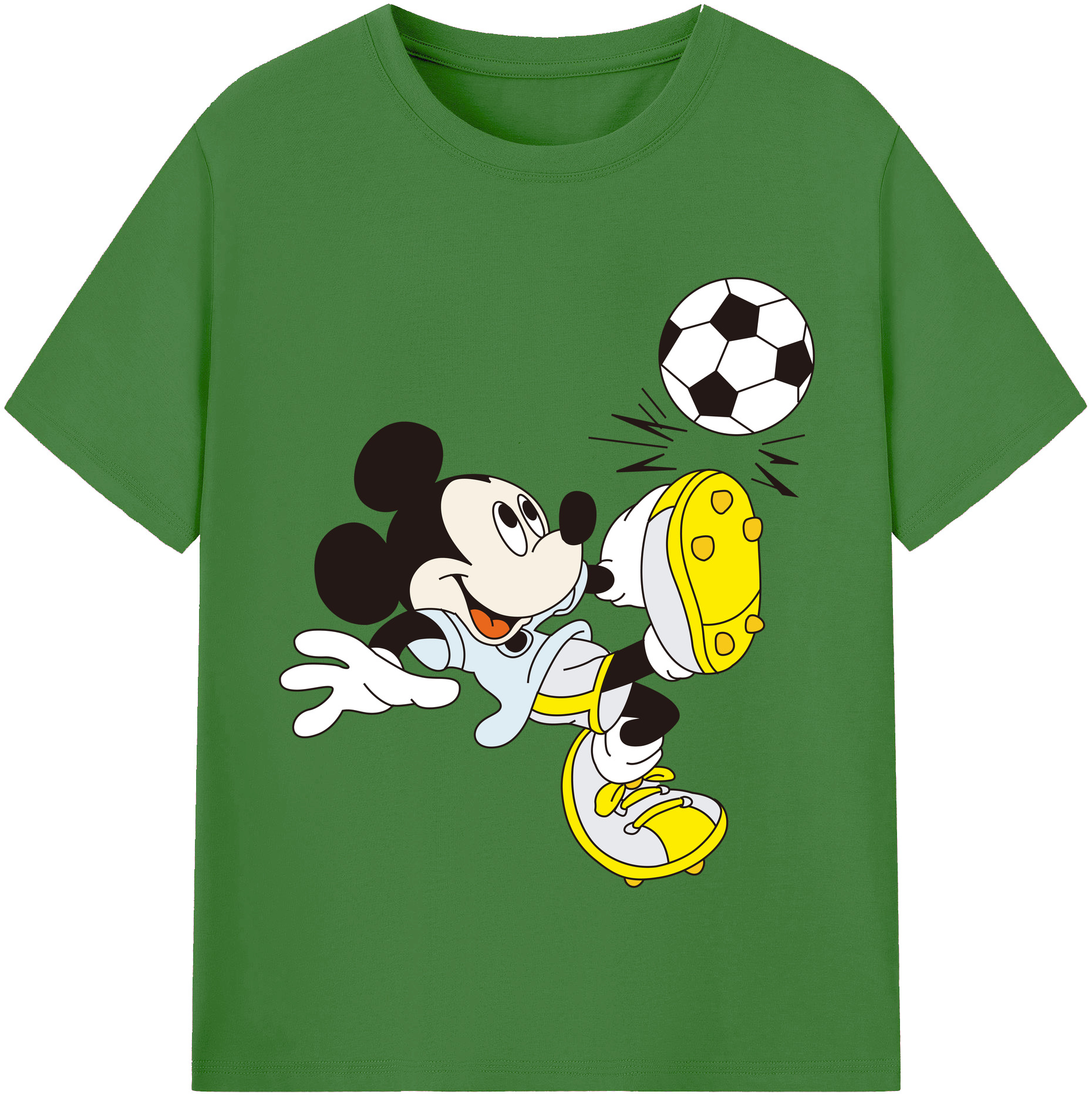 （画像用） ミッキーマウス Mickey Mouse レディースカジュアルプリントTシャツ（綿100％）